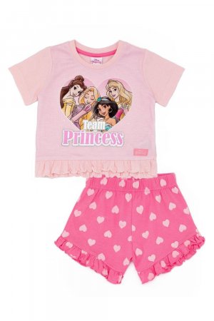 Пижамный комплект с короткими рукавами и принтом , розовый Disney Princess