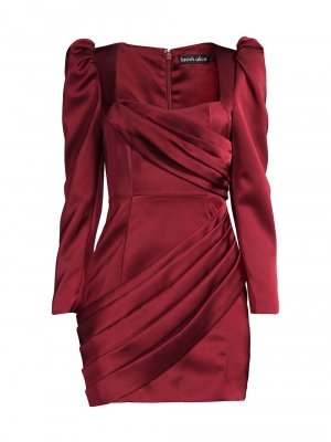 Атласное мини-платье с пышными рукавами, бордовый Lavish Alice