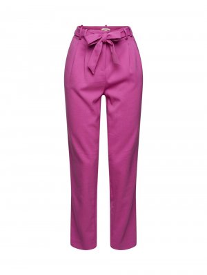 Зауженные брюки со складками спереди , розовый/фуксия Esprit
