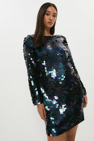 Платье миди премиум-класса с пайетками и V-образным вырезом , мультиколор Coast