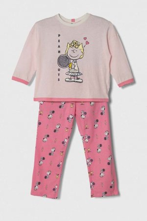 United Colors of Benetton Детская хлопковая пижама Snoopy, розовый