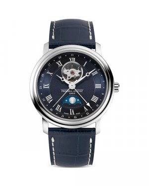 Классические часы с фазой луны, 40 мм Frederique Constant, цвет Blue Frédérique Constant