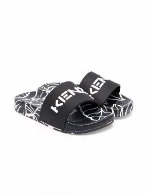Animal-print logo sandals Kenzo Kids. Цвет: черный
