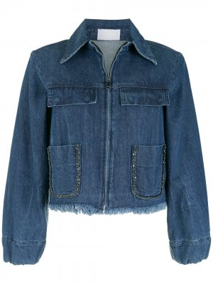 Джинсовая куртка с цепочкой Andrea Bogosian. Цвет: синий