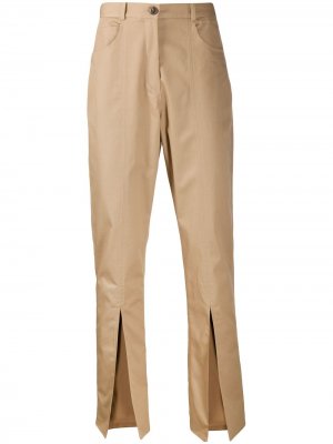 High-rise front slit trousers Martine Rose. Цвет: нейтральные цвета