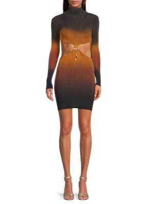 Платье-свитер с металлизированным вырезом , цвет Tan Multi Roberto Cavalli