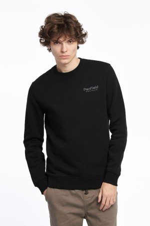 Черный свитер Hudson с круглым вырезом и длинными рукавами надписью , Penfield