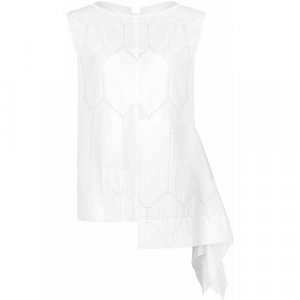 Блуза , повседневный стиль, полуприлегающий силуэт, без рукава, размер 50, белый Collection Privee?. Цвет: белый