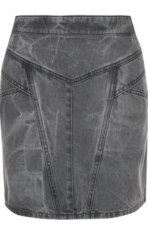 Джинсовая мини-юбка с карманами Givenchy. Цвет: серый