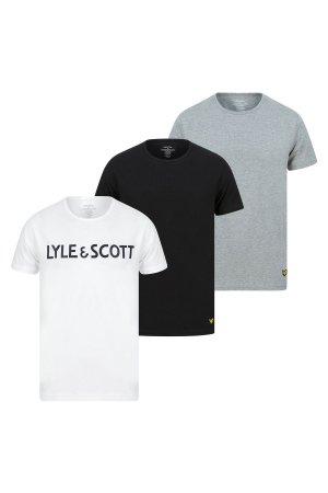 Комплект из 3 черных футболок для домашней одежды , черный Lyle & Scott. Цвет: черный