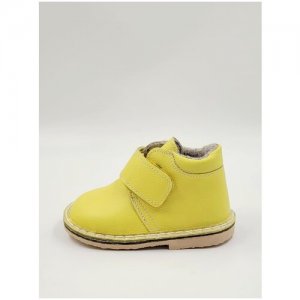 Ботинки ботиночки желтые для малыша садика осень весна на липучке кожаные девочки и мальчика 14711 размер 22 Фома. Цвет: желтый