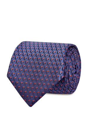 Шелковый галстук ручной работы с 3D-эффектом CANALI. Цвет: фиолетовый