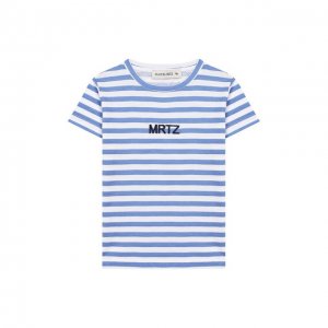 Хлопковая футболка Manuel Ritz. Цвет: синий