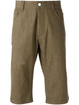 Джинсовые шорты прямого кроя Raf Simons. Цвет: коричневый