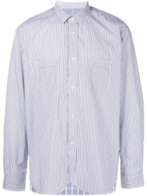 Panelled-print long-sleeve shirt Junya Watanabe MAN. Цвет: синий