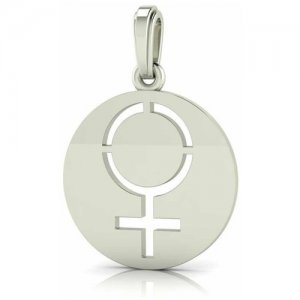 Кулон (медальон) серебряный , символы - Венера. проба 925 Solo