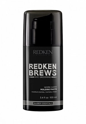 Помада для волос Redken моделирующая паста Brews Work Hard Molding Past, 100 мл. Цвет: черный