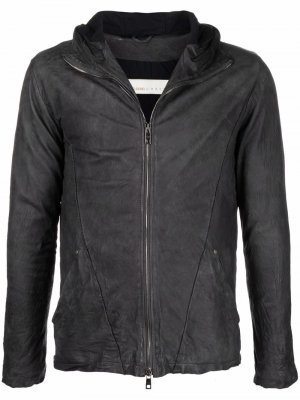 Hooded leather jacket Giorgio Brato. Цвет: серый