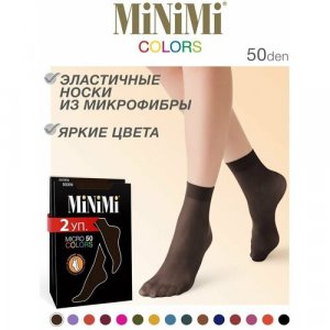 Носки , 50 den, 2 пары, размер 0 (UNI), черный MiNiMi. Цвет: черный