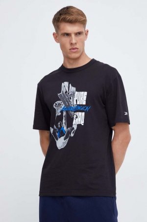 Баскетбольная хлопковая футболка, черный Reebok Classic