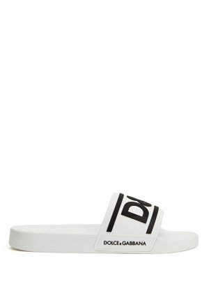 Белые мужские тапочки с логотипом Dolce&Gabbana