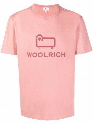 Футболка с логотипом Woolrich. Цвет: розовый