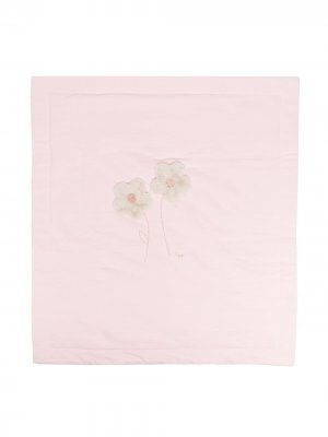 Одеяло с аппликацией из искусственного меха Il Gufo. Цвет: розовый