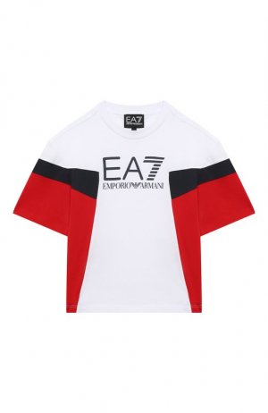 Хлопковая футболка Ea 7. Цвет: разноцветный
