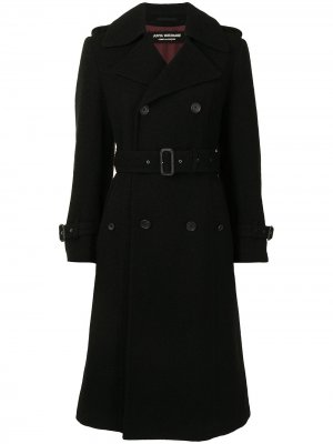 Двубортное пальто с поясом Junya Watanabe Comme des Garçons Pre-Owned. Цвет: черный