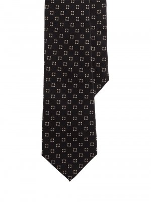 Шелковый галстук с геометрическим принтом , черный Ralph Lauren Purple Label