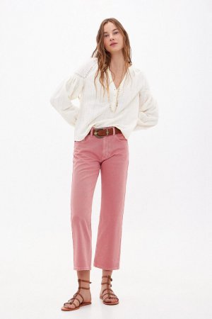 Окта. Прямые джинсы с вышивкой, розовый Hoss Intropia