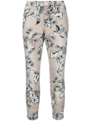 Укороченные брюки с цветочным принтом Cambio. Цвет: бежевый