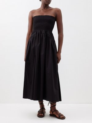Платье-бандо из хлопка со сборками , черный La Ligne