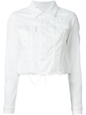 Джинсовая куртка Giamba. Цвет: белый