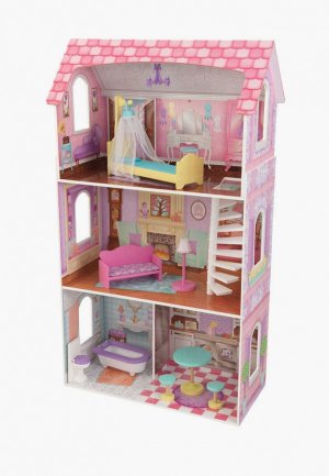 Дом для куклы KidKraft Пенелопа, с мебелью 9 предметов в наборе, кукол 30 см. Цвет: разноцветный