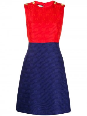 Платье-туника с логотипом GG Gucci. Цвет: красный