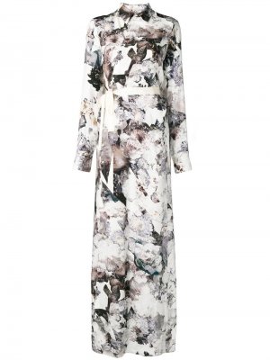 Платье макси с цветочным принтом A.F.Vandevorst. Цвет: белый