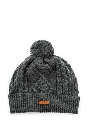 Шапка Fred Perry Lambswool Cable Beanie. Цвет: серый