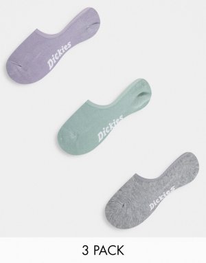 Набор из 3 пар разноцветных носков-невидимок -Голубой Dickies
