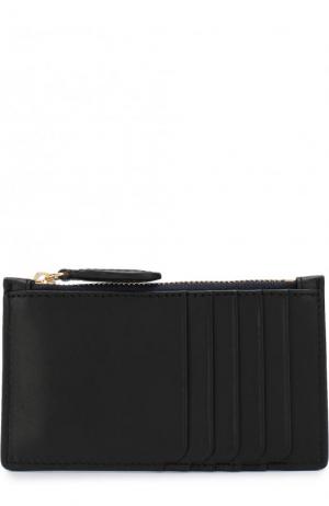 Кожаный футляр для кредитных карт на молнии с металлической отделкой Diane Von Furstenberg. Цвет: черный
