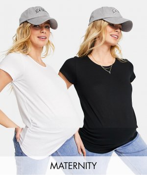 2 футболки черного и белого цвета -Многоцветный New Look Maternity