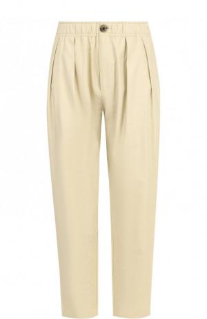 Укороченные хлопковые брюки с эластичным поясом 5PREVIEW. Цвет: бежевый
