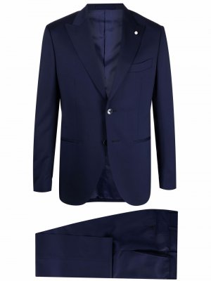 Two-piece tailored suit LUIGI BIANCHI MANTOVA. Цвет: синий