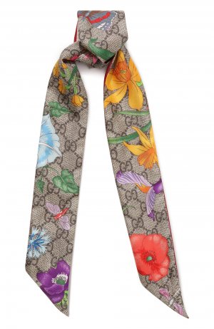 Шелковый шарф-бандо Gucci. Цвет: красный