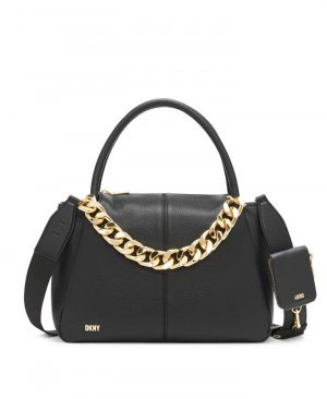 Кожаная сумка-портфель Sabina с верхней ручкой , серый DKNY