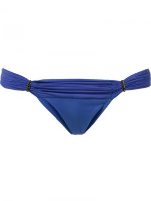Embellished draped bikini bottom Blue Man. Цвет: синий