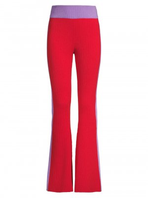 Расклешенные шерстяные брюки с цветными блоками , красный Victor Glemaud
