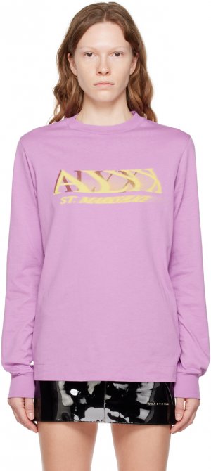 Пурпурная футболка с длинным рукавом рисунком 1017 ALYX 9SM