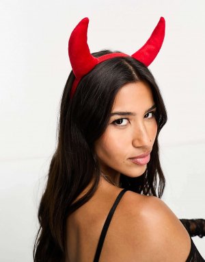 Мои аксессуары Красная повязка на голову с рогами дьявола в стиле Хэллоуина London My Accessories