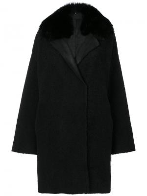 Vintage fur trim coat Guy Laroche. Цвет: чёрный